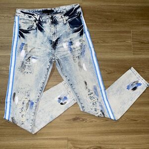 Forever 21 acid washed blue jeans
